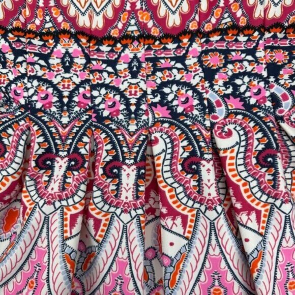 Vince Camuto Geo Print Double V Neck Fit And Flare Lined Dress Womens Size 2 - Picture 4 of 5